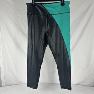 Zyia Active Womens Leggings Black Green Size 16-18